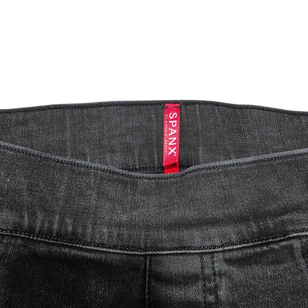SPANX Black Distressed Ponte Knit‎ Jeans Jeggings Pants Womens Size L - Picture 3 of 9